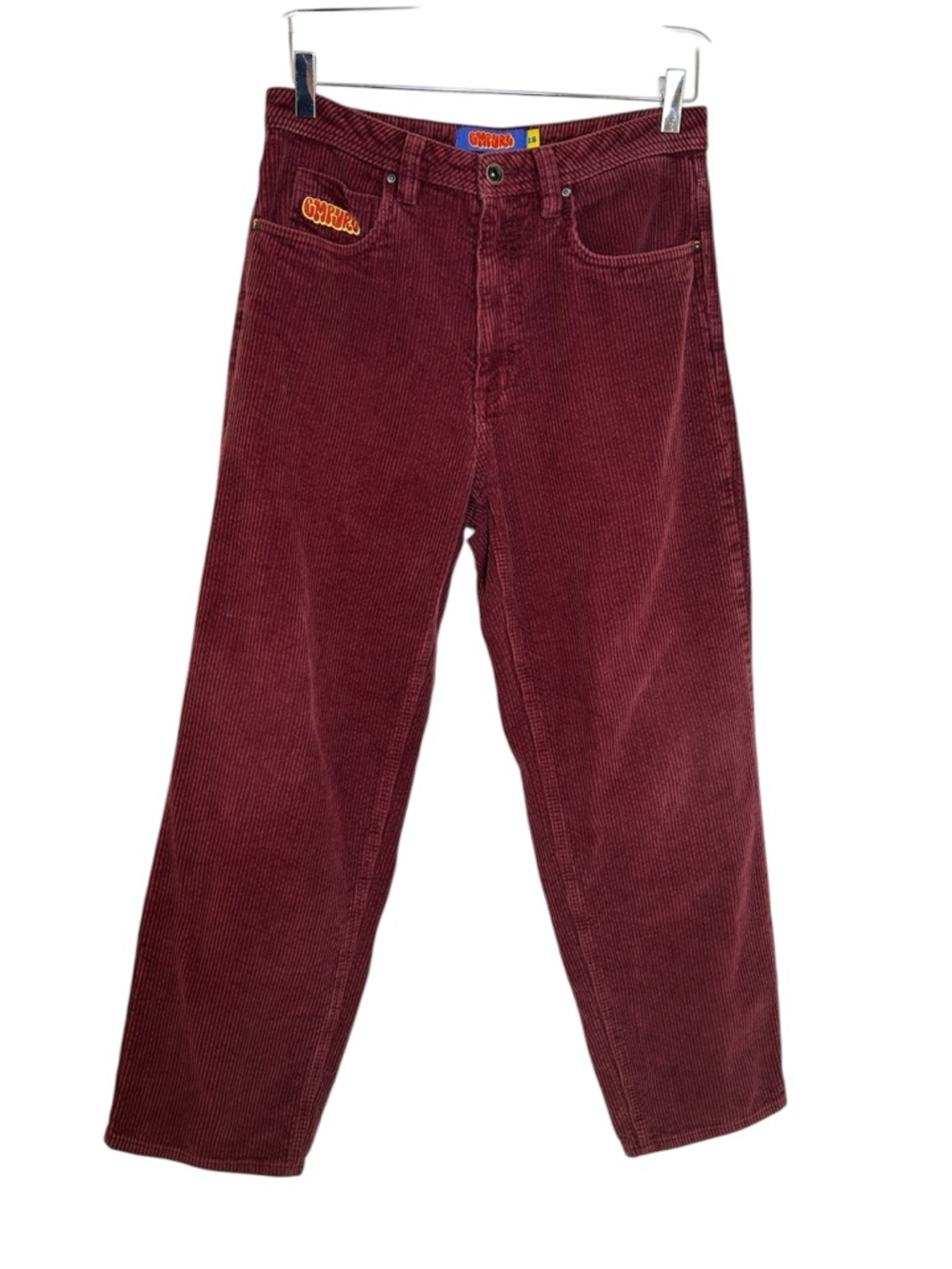 Men’s Empyre Relax Fit Corduroy Burgundy Wine 100% Cotton Skate Pants Size 30X26